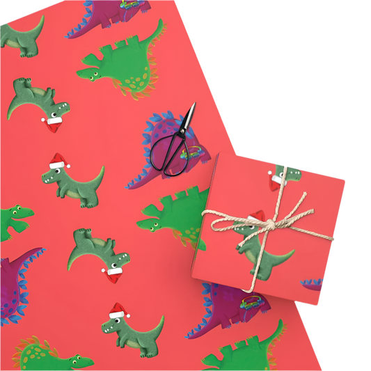 Holiday Dinosaurs Wrapping Paper