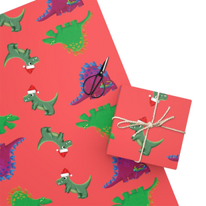 Holiday Dinosaurs Wrapping Paper